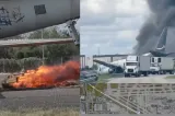 Avion în flăcări după ce a ieșit de pe pistă la aterizare pe aeroportul din Miami